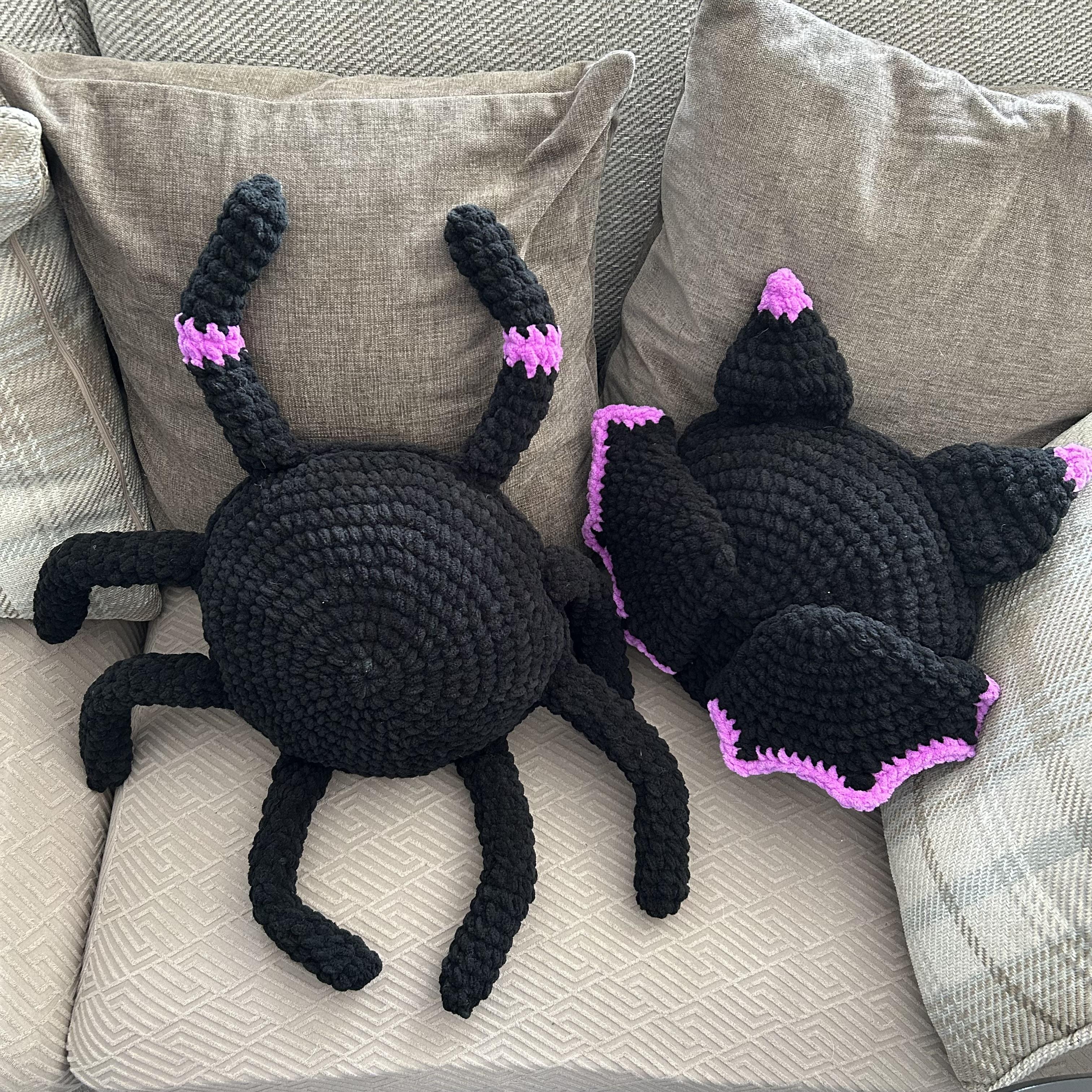 Halloween Crochet Pillow Pattern: Cat Bum, Bat, Spider
