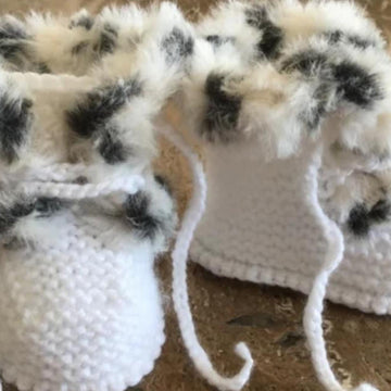 Baby Faux Fur Hat And Lace Up Booties