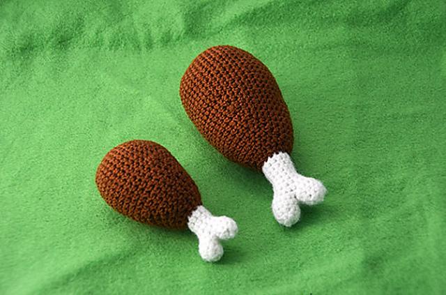 Chicken Wings Crochet Pattern, Chicken Wings Amigurumi, Turkey Roast Crochet Pattern, Food Amigurumi
