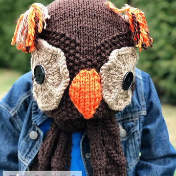 Hooded Owl Scarf and Blanket
