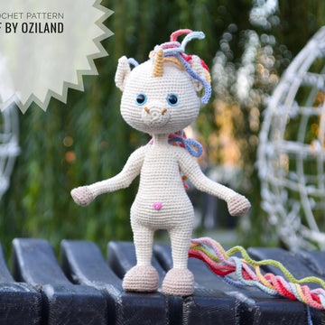 Crochet Pattern Amigurumi Rainbow the unicorn toy