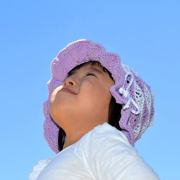 Purple Wave Cotton Sun Hat