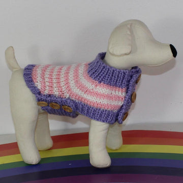 Dog Chunky Stripe Side Button Coat