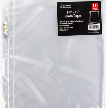 Ultra Pro 8.5"X11" Refill Pages 10/Pkg - 090523