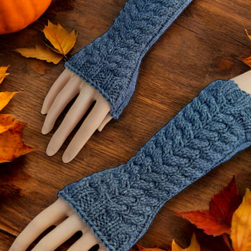 Easy Cable Knit Fingerless Gloves
