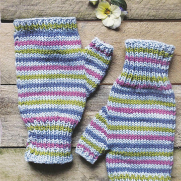 Striped Fingerless Gloves