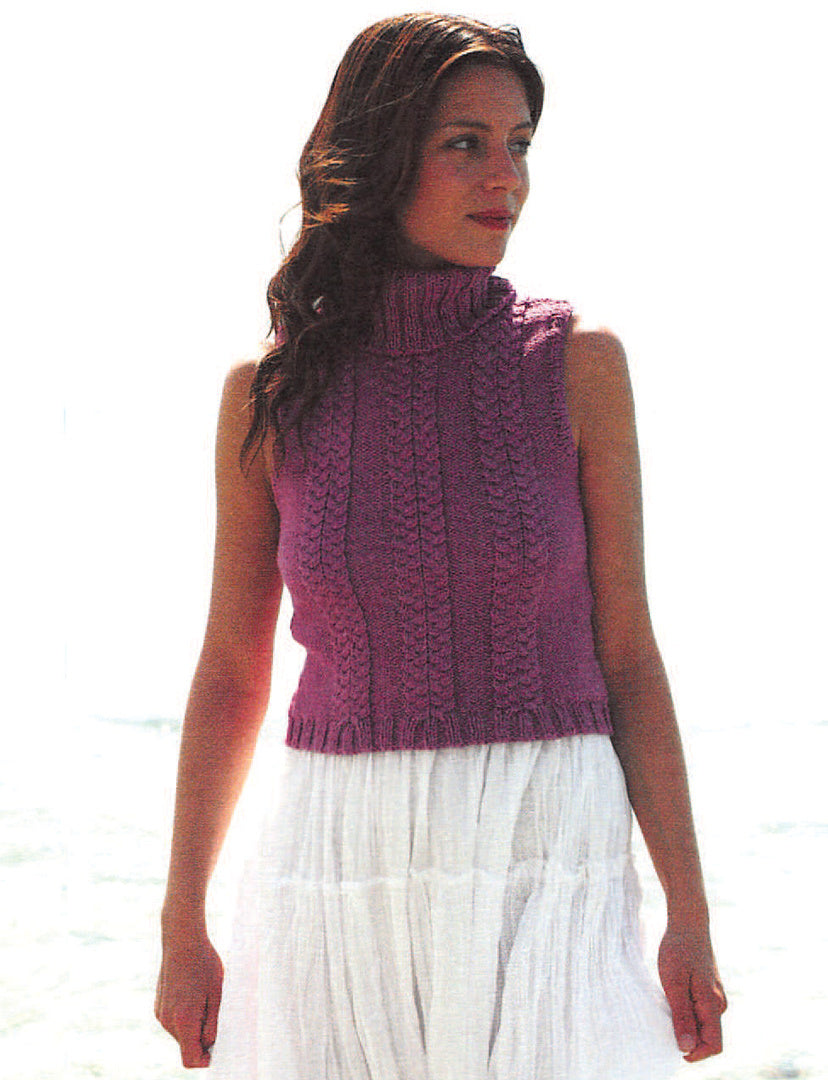 Cabled Tank Top in Debbie Bliss Pure Cotton - Downloadable PDF