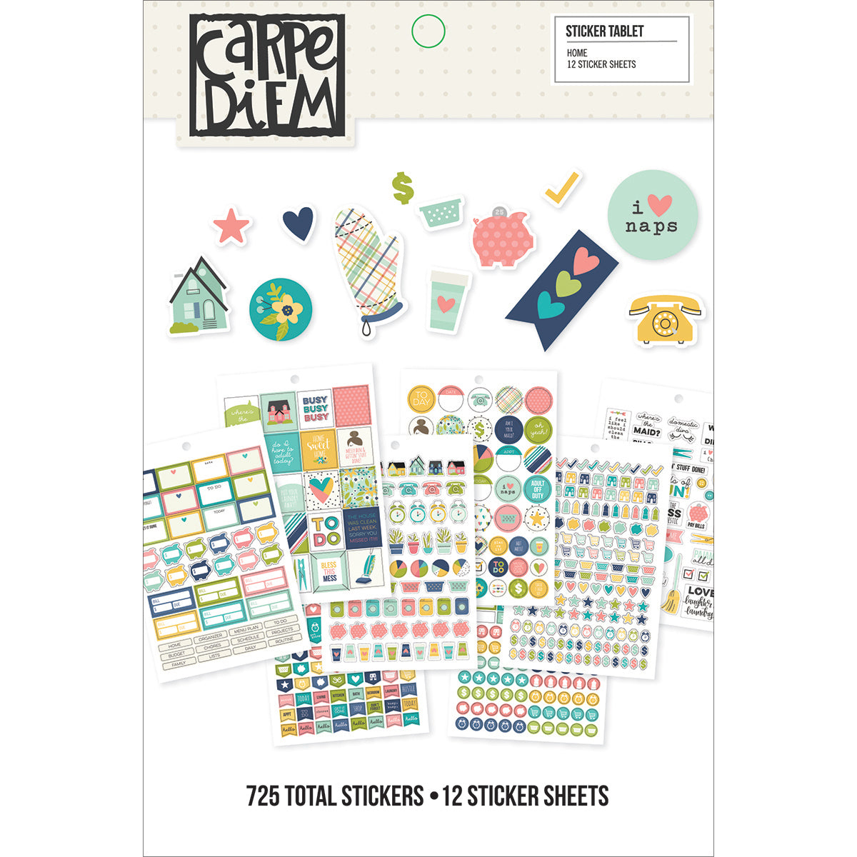 Carpe Diem Home A5 Stickers 12/Pkg - 332861
