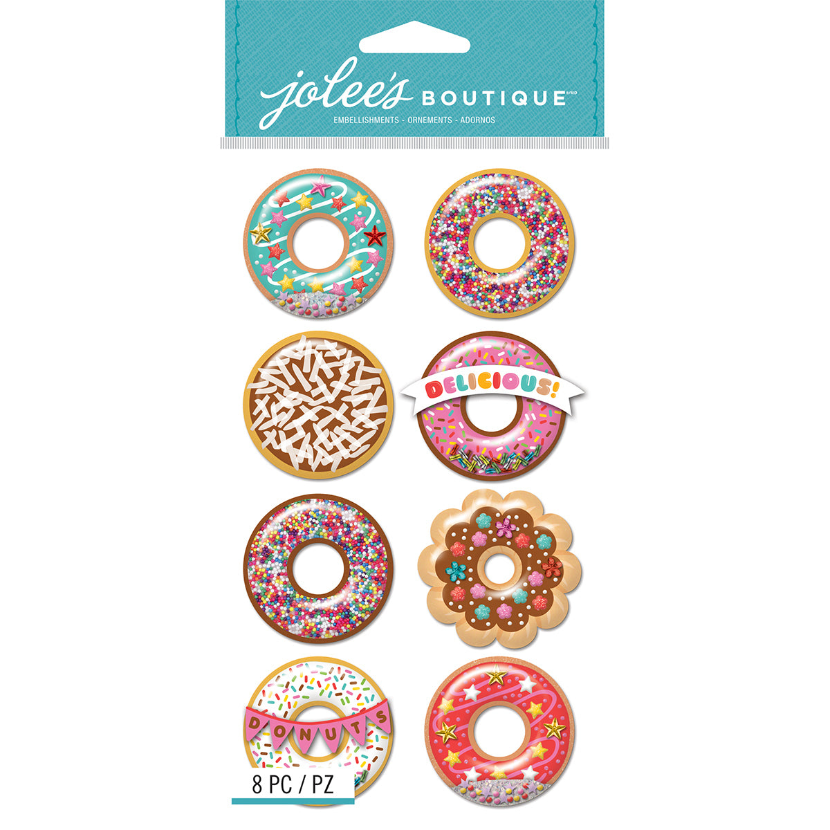 Jolee's Le Grande Dimensional Stickers - Donut Snow Globes