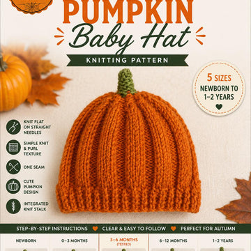 Knit flat pumpkin hat