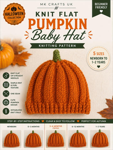 Knit flat pumpkin hat