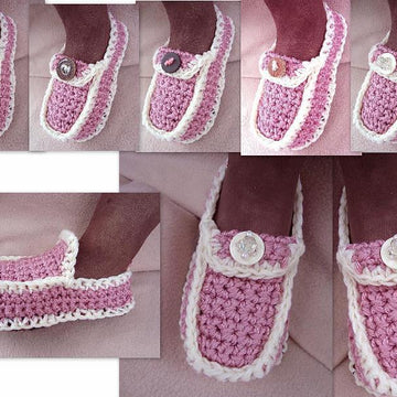 703 PINK LADY SLIPPER, crochet, Women and Girls