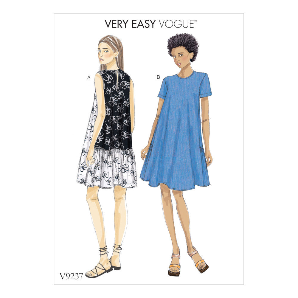 Vogue Misses' A-Line, Back-Ruffle Dresses V9237 - Sewing Pattern