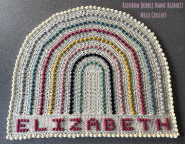 Rainbow Bobble Name Blanket