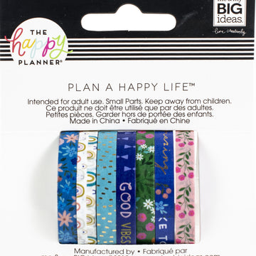 Happy Planner Washi Tape 6mm/6.5yd Each 7/Pkg - Squad Goals