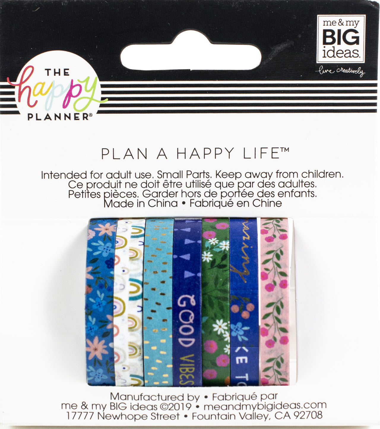 Happy Planner Washi Tape 6mm/6.5yd Each 7/Pkg - Squad Goals