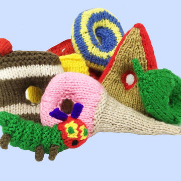 Caterpillars, butterfly, cocoon and food