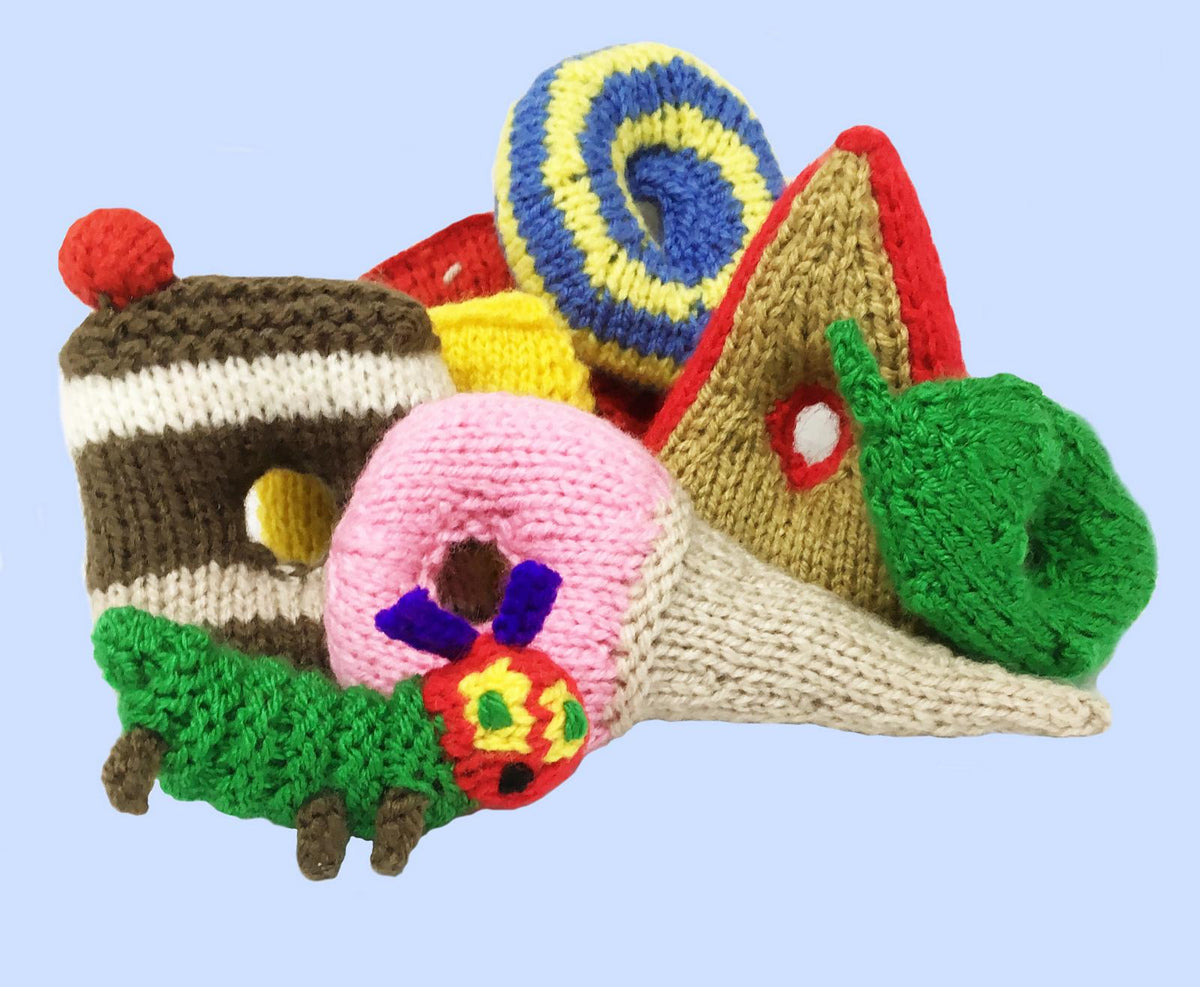 Caterpillars, butterfly, cocoon and food