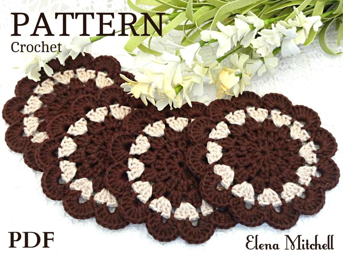 Pattern Crochet Placemat Coaster by Elena Mitchell
