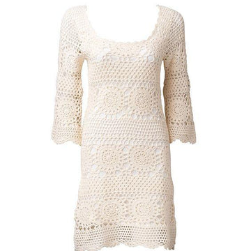 Crochet lacy bohemian summer dress.