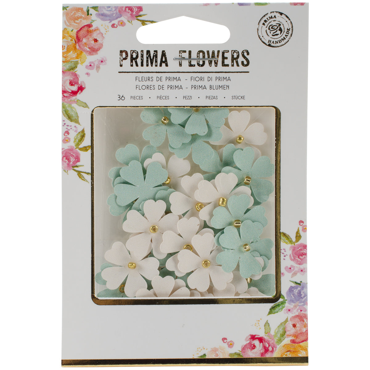 Prima Marketing Mulberry Paper Flowers - Opal, 36/Pkg