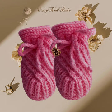 Cozy Knitted Tie Up Baby Booties