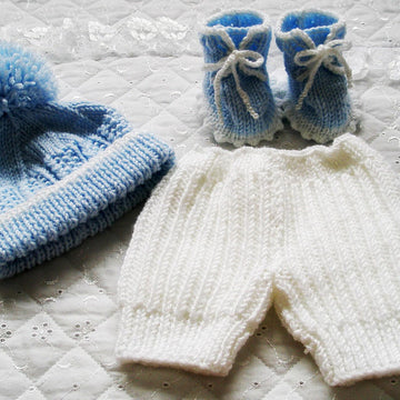 Baby knitting pattern Cardigan, Shorts, Hat and Boots, 0-3 Month Baby, 20-22 inch Doll