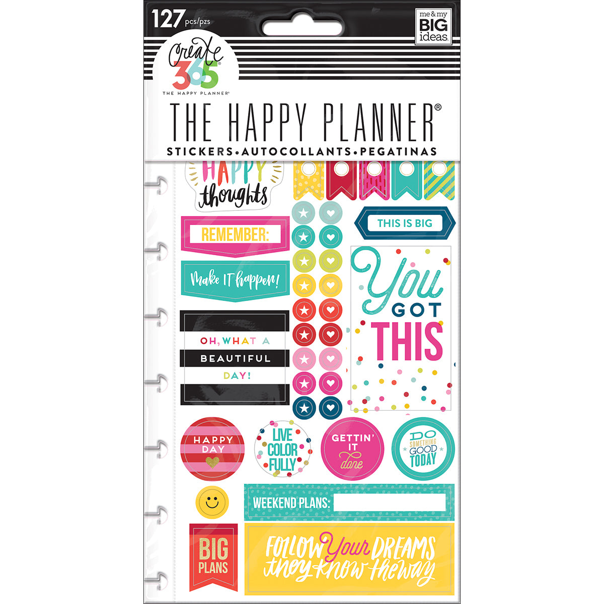 The Happy Planner Stickers 5/Sheets - Happy Brights - Classic