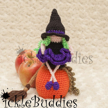 Witch with Pumpkin Chocolate Orange Cover Crochet Pattern UK Terminology