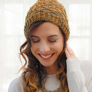 Quilted Lattice Knit Hat