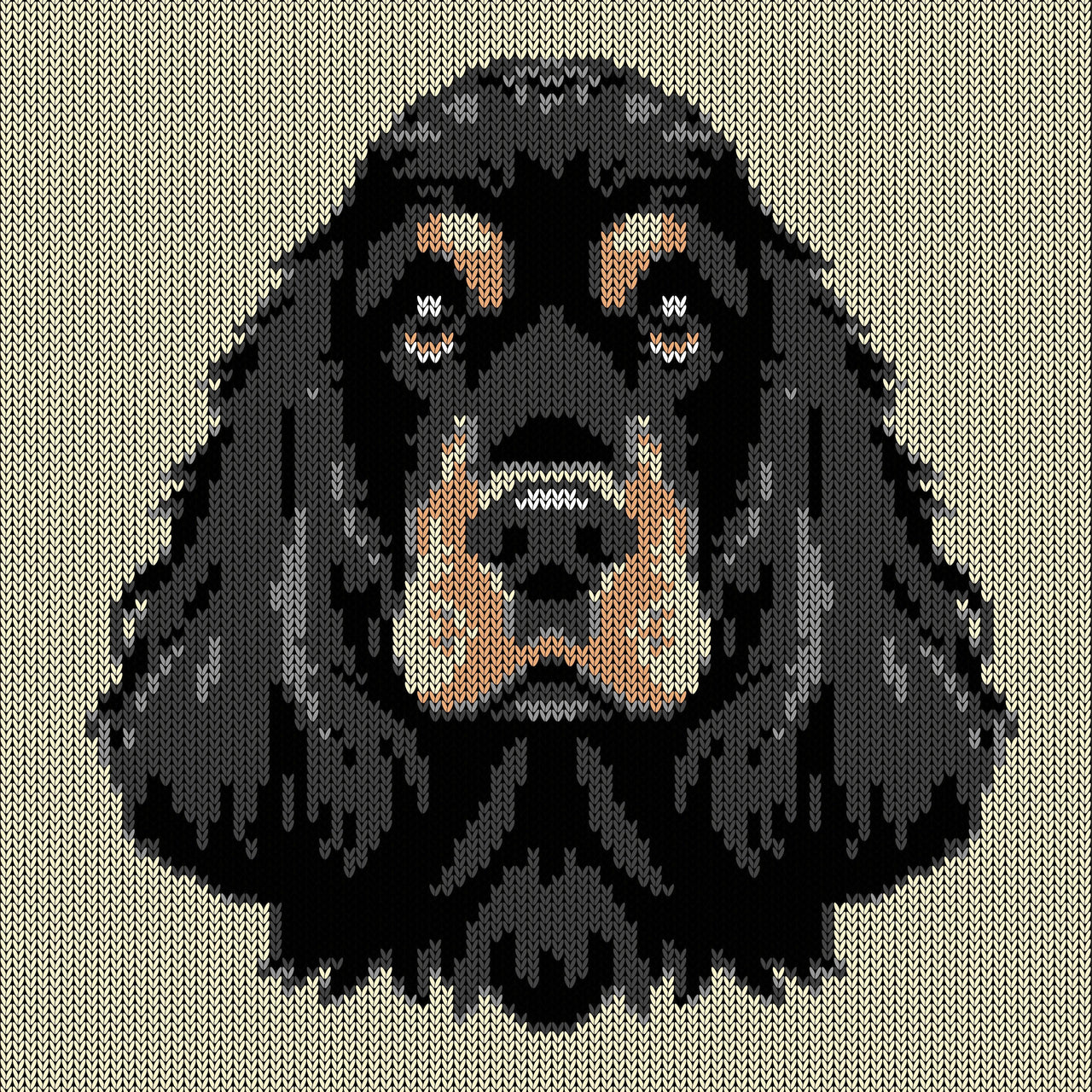 Cocker Spaniel Portrait Knitting Chart