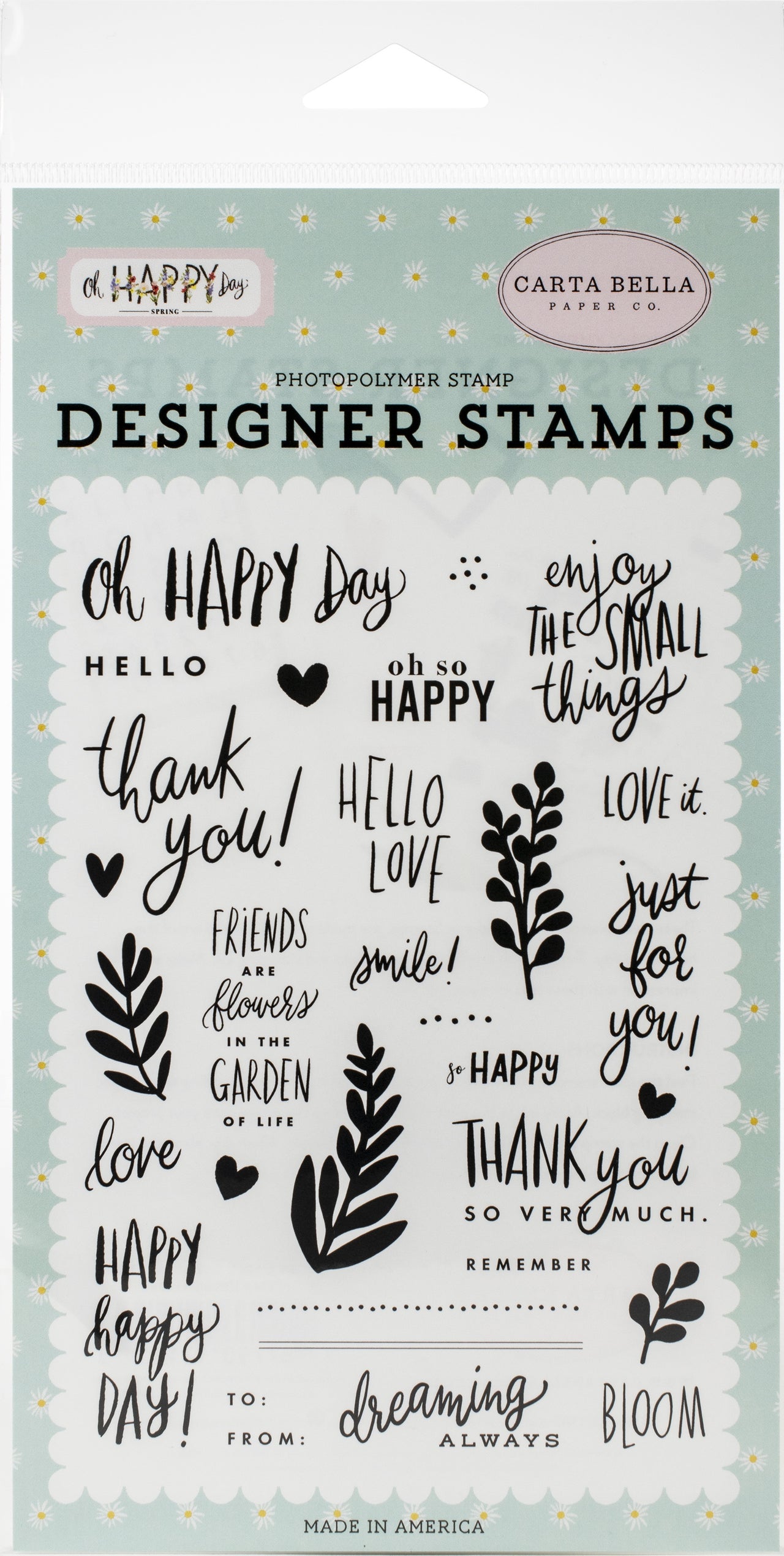Echo Park Paper Carta Bella Stamps - Happy Happy Day, Oh Happy Day Spring