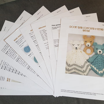 Crochet bear comforter and teether