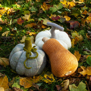 Three Halloween pumpkins