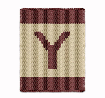 Chunky Knitting Pattern - Big Initial Letter Y Knit Blanket