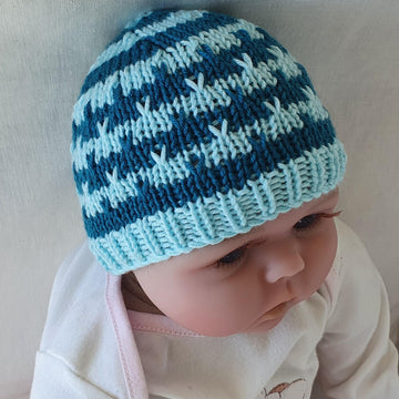 Amity - Babies two colour slip stitch beanie