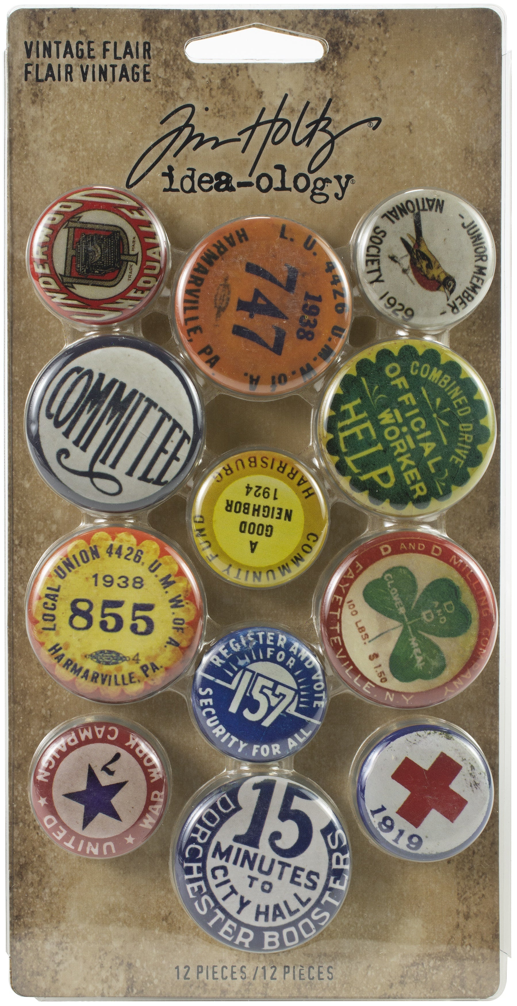 Advantus Idea-Ology Metal Adornments 12/Pkg - Vintage Flair