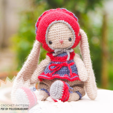 Crochet Pattern - Doll Clothes - Outfit Cute Little Girl for Bunny toy