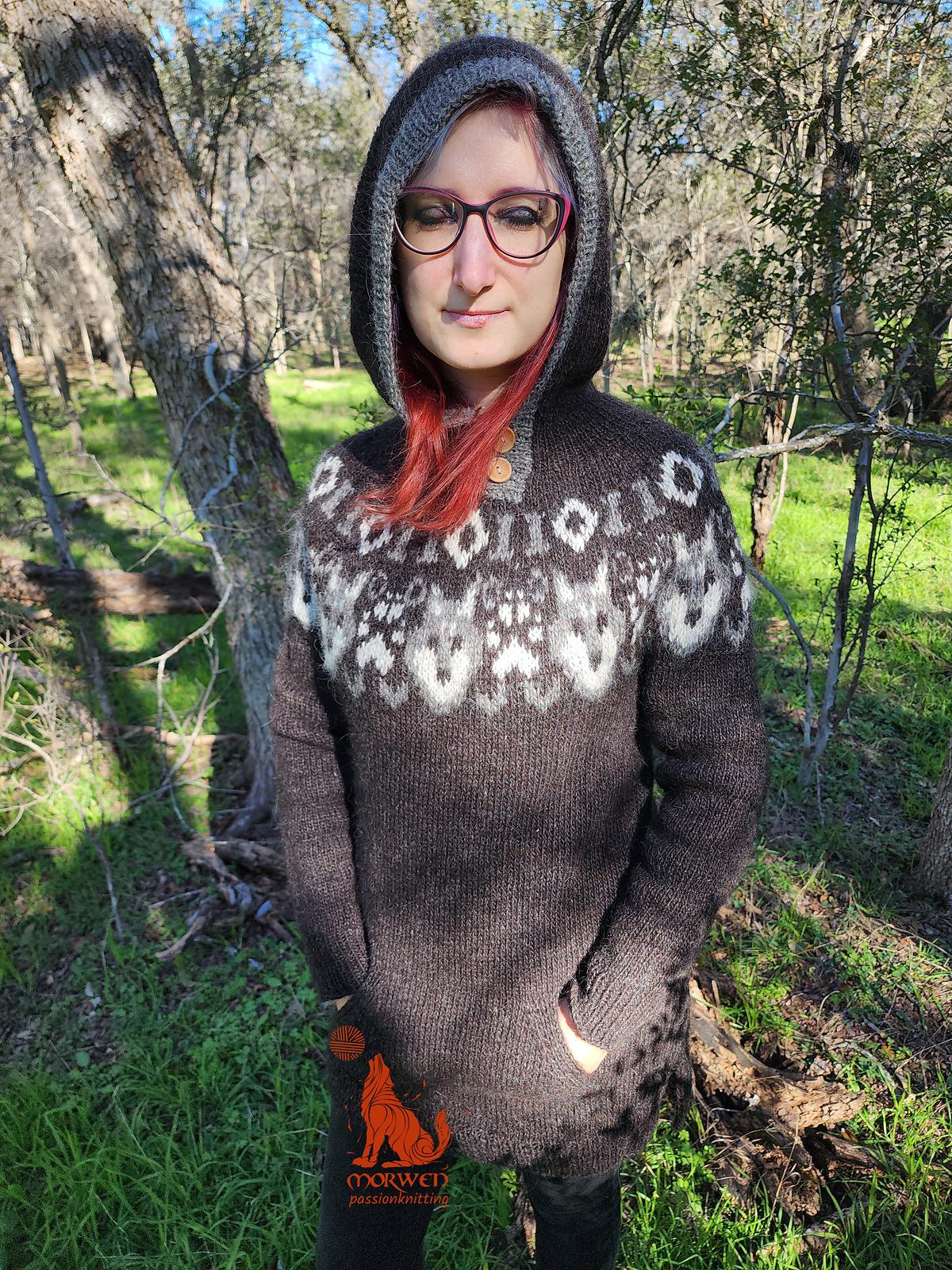 Hooded lopapeysa "Vargtimmen"