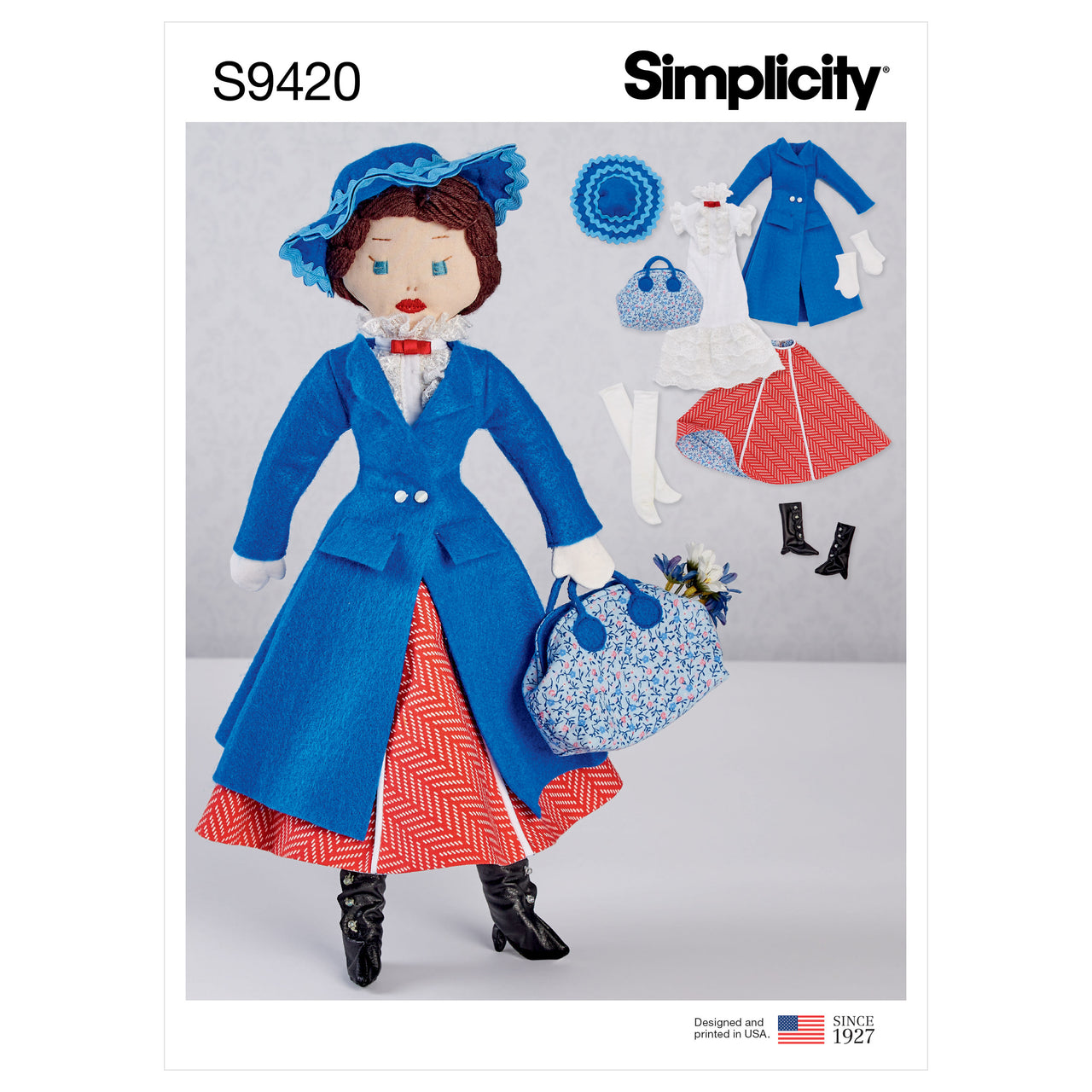 Simplicity 17" Stuffed Doll and Clothes S9420 - Sewing Pattern