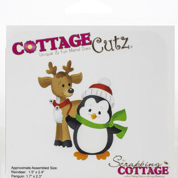 CottageCutz Dies - Reindeer & Penguin, 1.5" To 2.4"