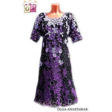 Crochet purple wedding dress