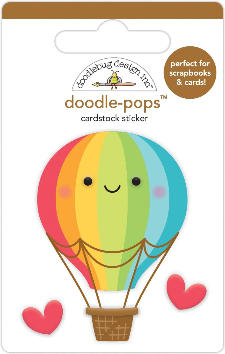Doodlebug Doodle-Pops 3D Stickers - Up, Up & Away, I Heart Travel