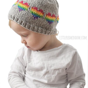 Rainbow Heart Hat