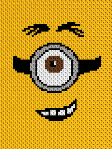 C2C Stuard Minion Face Baby Blanket Graphgan Crochet Pattern