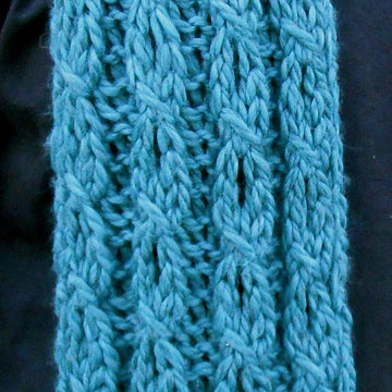 Mock Cable and Eyelet Scarf