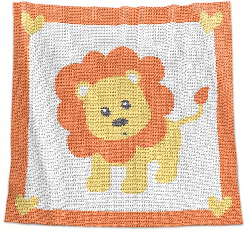 Crochet Baby Blanket - Baby Lion