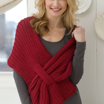 Ribbed Slit Shawl in Red Heart Soft Solids - LW2590