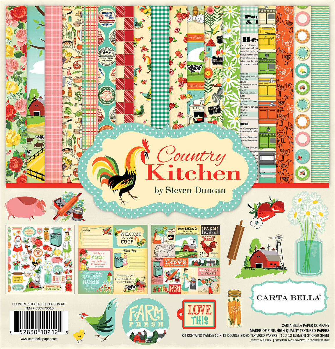 Echo Park Paper Carta Bella Collection Kit 12"X12" - Country Kitchen