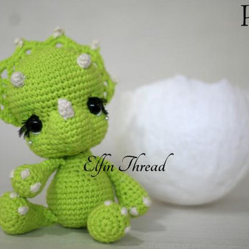 Tronco the Chibi Triceratops Amigurumi